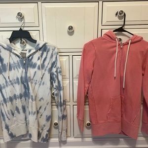 2 GAP Sweats Collection Zip ups (Pink and Blue/White)
